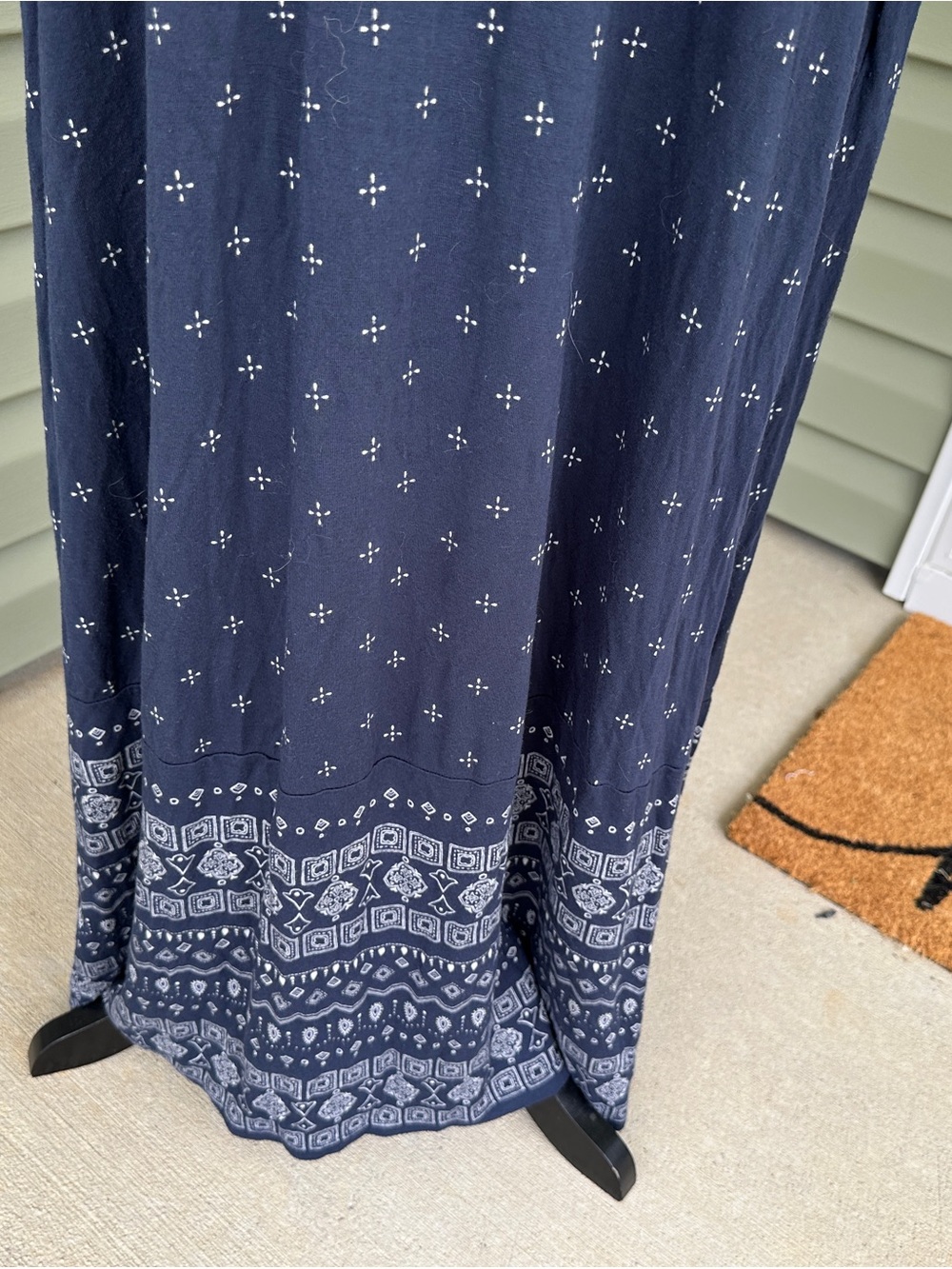 Old Navy Navy Sleeveless Printed Maxi Dress size M tall very soft stretchy comfy - Picture 3 of 6